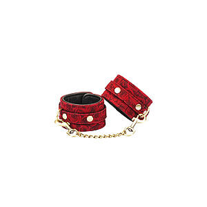 Liebe Seele Ukiyo-e Luxury Handcuffs (Red Rosy), kožené putá na ruky