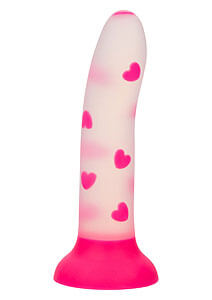 CalExotics Glow In The Dark Stick Heart (Pink), dildo s prísavkou