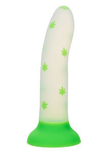 CalExotics Glow In The Dark Stick Blaze it Cannabis (Green), dildo s prísavkou