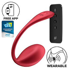 Satisfyer Shiny Petal APP (Red), vibračné vaginálne vajíčko