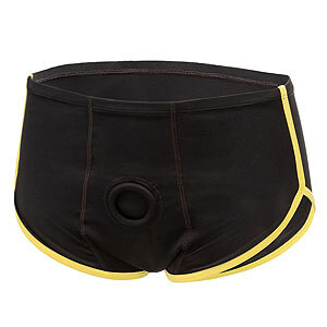 CalExotics Boundless Briefs (Black & Yellow), unisex boxerky s otvorom na strapon