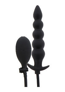 Inflatable Ribbed Plug Advanced (Black), nafukovacia análna zástrčka