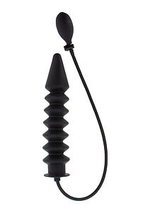 Inflatable Ribbed Plug Expert (Black), nafukovacia análna zástrčka