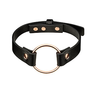 Rosy Gold Choker (Black), golier s krúžkom